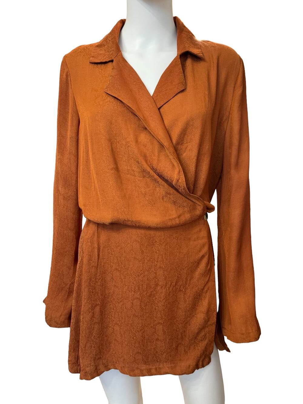 New ~ FREE PEOPLE ~ Simone Notch Lapel Mini Dress Size XS 36" Bust BOHEMIAN